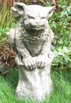 Watson dog-like gargoyle stone statue